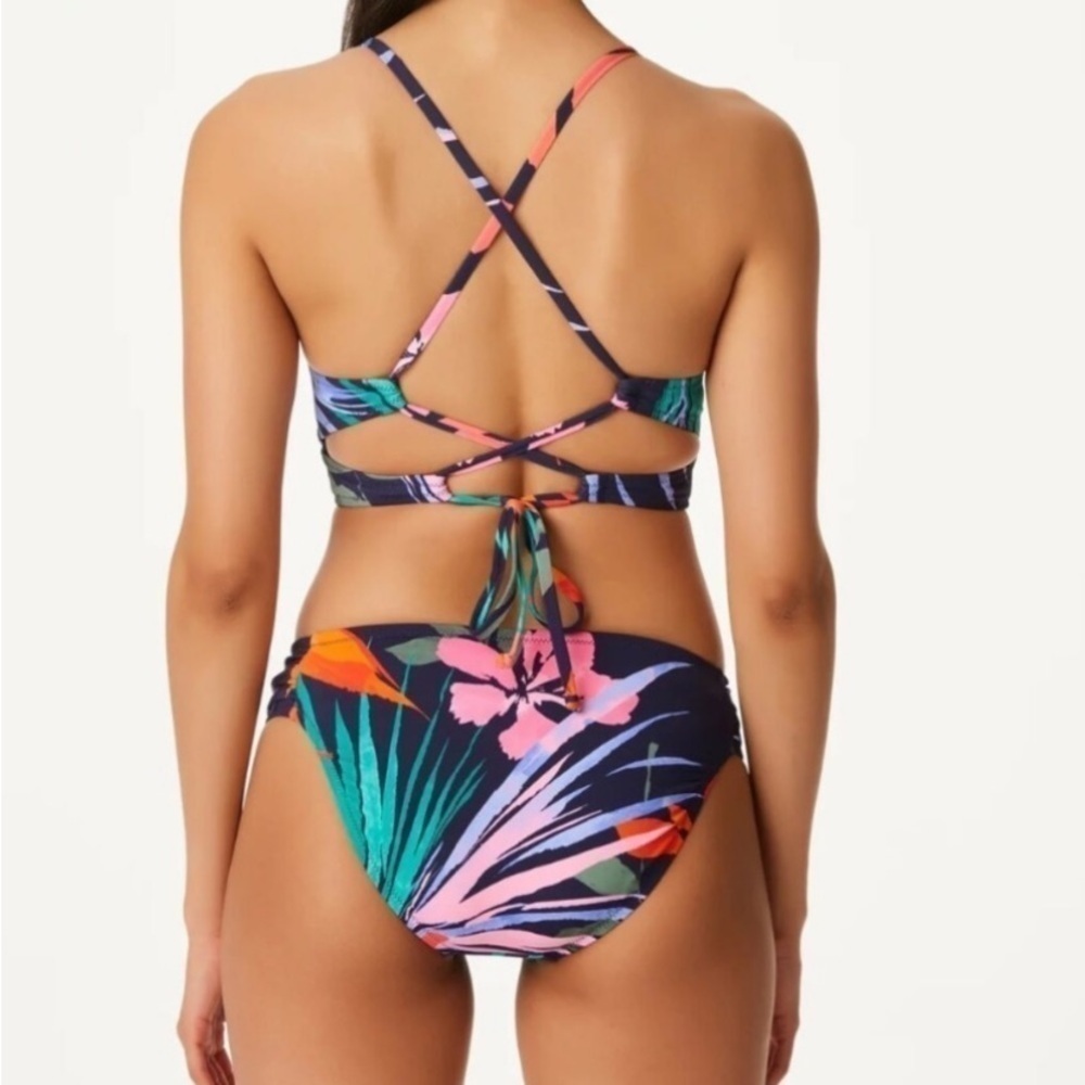 Jessica Simpson Tropical Navy MOOD MULTI Surfers paradise bikini size L/XL - Picture 2 of 5